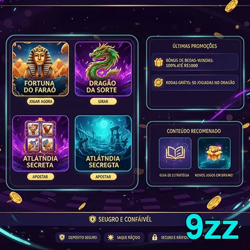 Ilustração de dragões guardando tesouros da Atlântida no site 9zz.